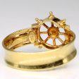 18k Yellow Gold Ship Helm Ring | SZ 7.75 | Fashion