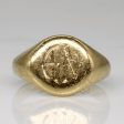 9k Yellow Gold  A.N.  Signet Ring | SZ 5.25 | on Sale