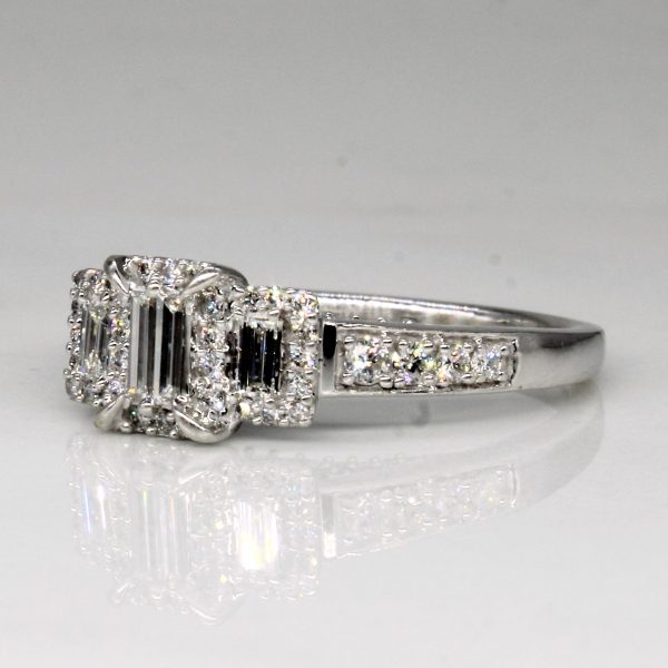 Baguette Cut Diamond Cluster Ring | 0.50ctw | SZ 6.25 | Online now