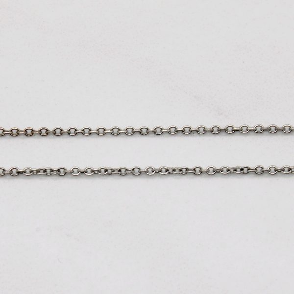 14k White Gold Oval Link Chain | 18  | on Sale