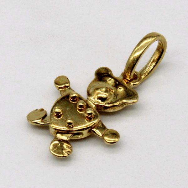 18k Yellow Gold Bear Pendant Fashion