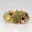 9k Two Tone Gold Bearing Quartz Ring | SZ 11 | Cheap