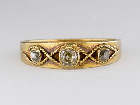 Antique Old Mine Three Stone Diamond Ring | 0.28ctw | SZ 6.25 | Sale