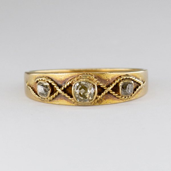 Antique Old Mine Three Stone Diamond Ring | 0.28ctw | SZ 6.25 | Sale