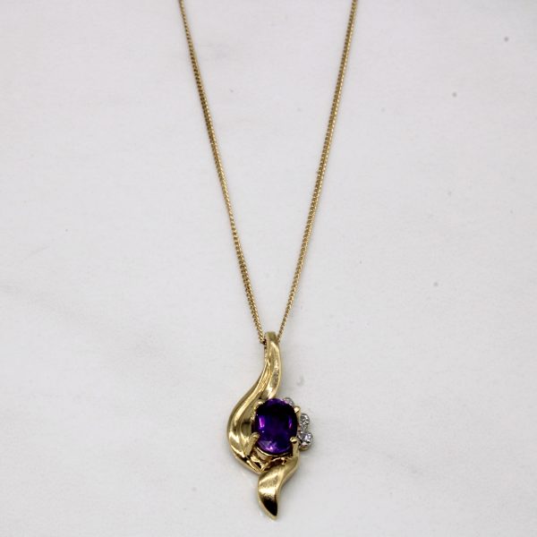 Amethyst & Diamond Necklace | 0.75ct, 0.02ctw | 18  | Sale