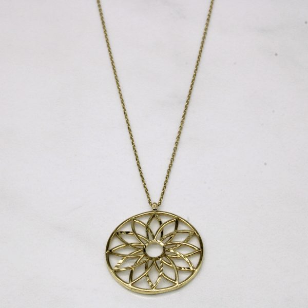 14k Yellow Gold Floral Necklace | 16  | Cheap