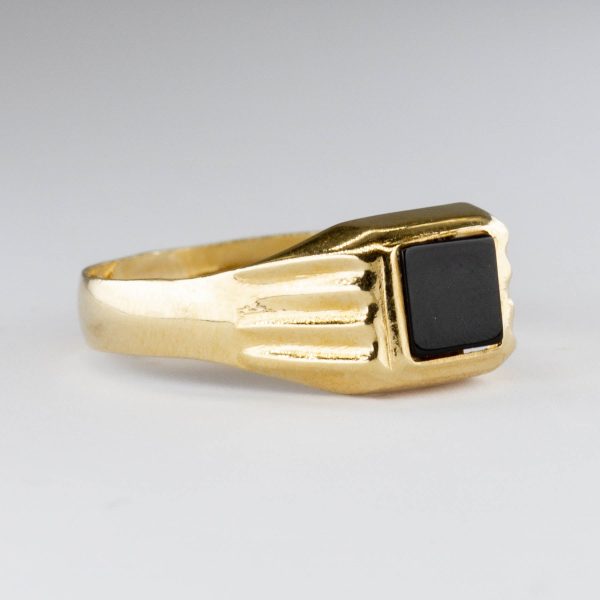 Black Onyx 18k Ring | 0.15ct | SZ 7.75 | Cheap