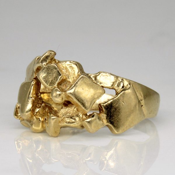 14k Yellow Gold Abstract Ring | SZ 10.25 | Online now