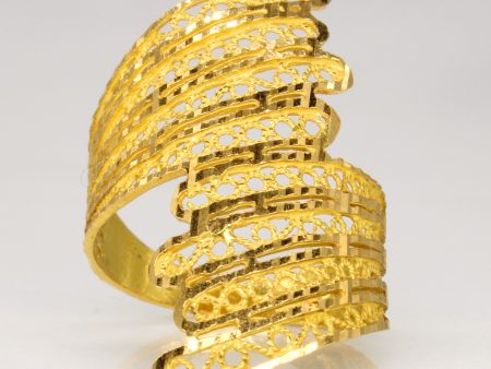 14k Yellow Gold Lattice Contour Ring | SZ 8.25 | Supply