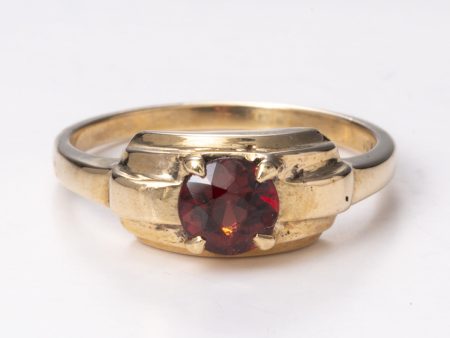 10k Yellow Gold Garnet Solitaire Ring | 0.69 ct | Sz 6.25 For Discount