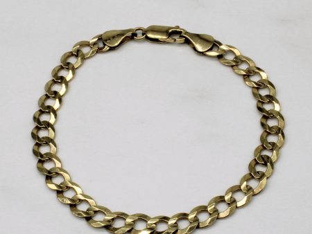 10k Yellow Gold Curb Chain Bracelet | 7  | Sale