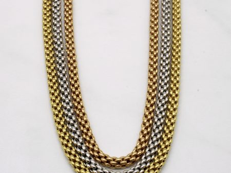 18k Tri Tone Layered Chain | 16  | Online Hot Sale