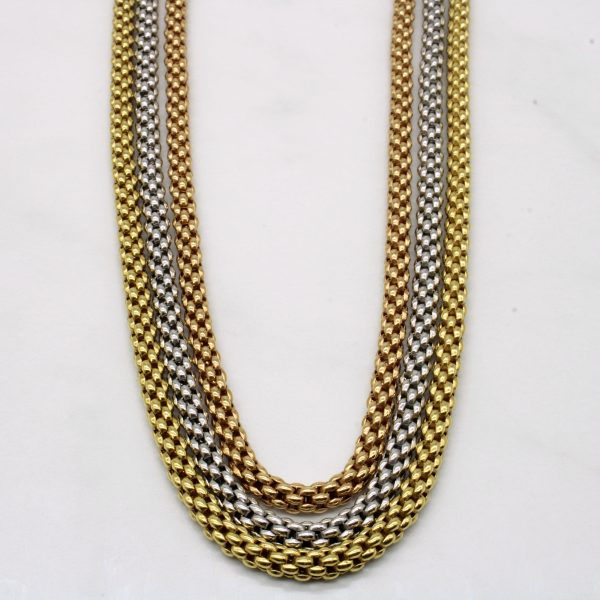 18k Tri Tone Layered Chain | 16  | Online Hot Sale