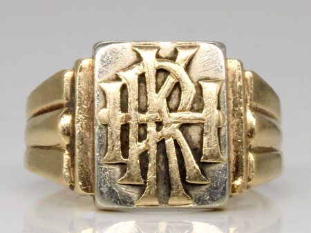 10k Two Tone Gold  R.K.H  Initial Ring | SZ 10 | Fashion