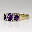 Amethyst & Diamond Three Stone Ring | 0.65ctw, 0.04ctw | SZ 7.75 | Discount