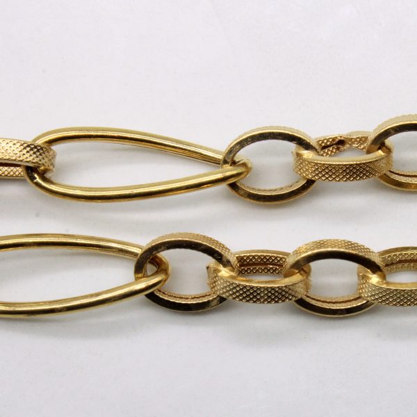 18k Yellow Gold Unique Link Bracelet | 8  | Discount