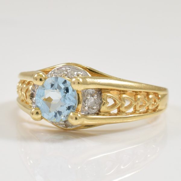 Aquamarine & Diamond Ring | 0.60ct, 0.06ctw | SZ 7 | Supply