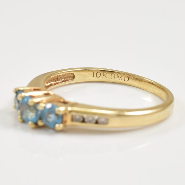 Blue Topaz & Diamond Ring | 0.40ctw, 0.06ctw | SZ 5.5 | on Sale