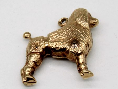 9k Yellow Gold Poodle Charm on Sale