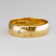 Antique Flower Engraved with Single Cut Diamond 18k Gold Band | 0.01ctw| SZ 6.75| Online Hot Sale