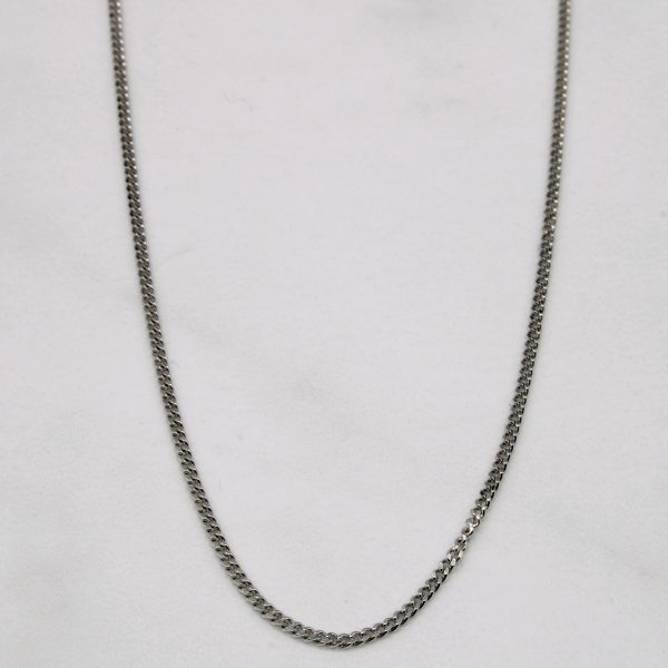 14k White Gold Curb Link Chain | 20  | on Sale