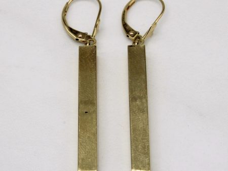 14k Yellow Gold Colum Earrings on Sale