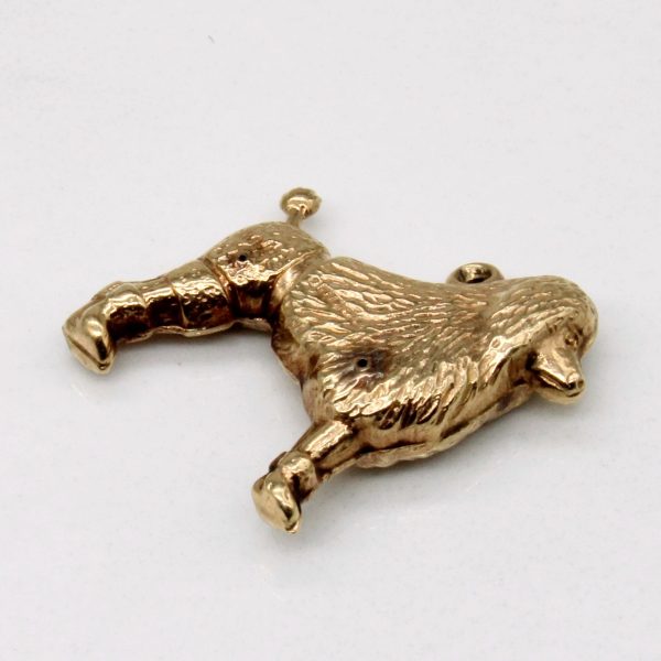 9k Yellow Gold Poodle Charm on Sale