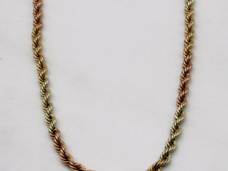 10k Tri Tone Gold Rope Chain | 16  | For Sale