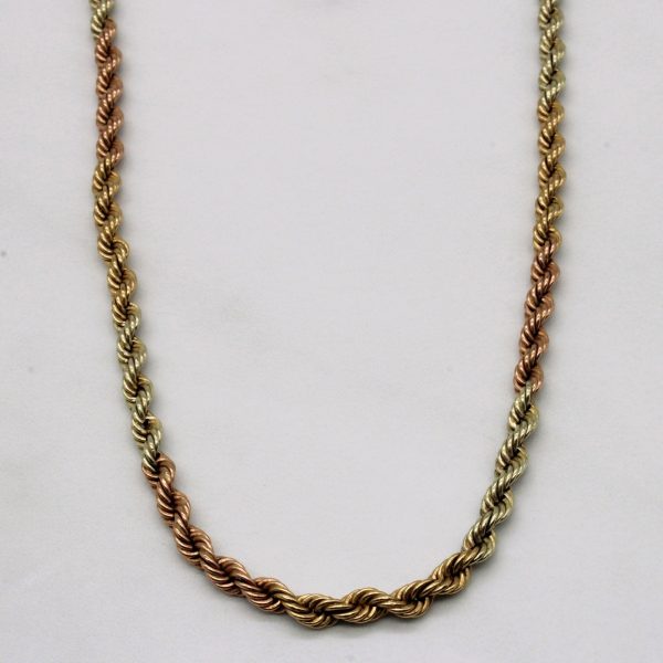 10k Tri Tone Gold Rope Chain | 16  | For Sale