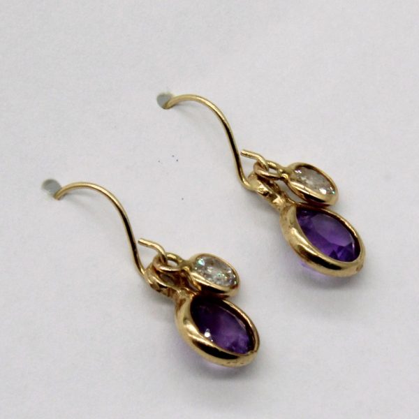 Amethyst & Diamond Drop Earrings | 0.70ctw, 0.25ctw | on Sale