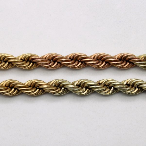 10k Tri Tone Gold Rope Chain | 16  | For Sale