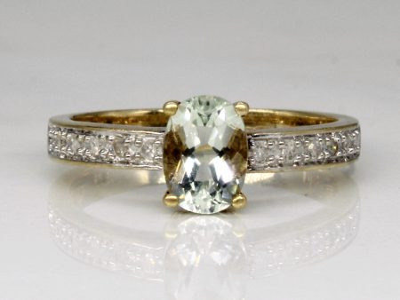 Aquamarine & Diamond Ring | 0.67ct, 0.06ctw | SZ 6.25 | Discount