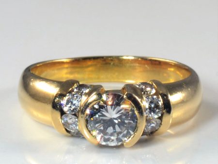 Channel Detailed Semi Bezel Diamond Ring | 0.90ctw | SZ 7.5 | Online now