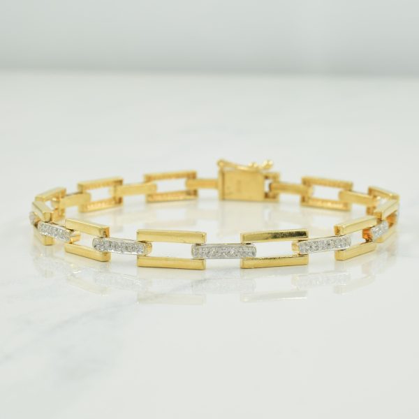 Bar & Link Diamond Bracelet | 0.12ctw | 6.75  | For Cheap