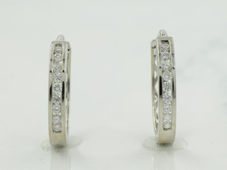 Channel Set Diamond Huggie Earrings | 0.10ctw | Sale