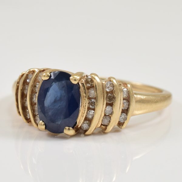 Blue Sapphire & Diamond Ring | 1.00ct, 0.24ctw | SZ 6.75 | Online