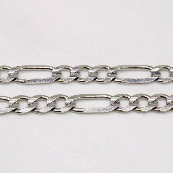 14k White Gold Figaro Link Chain | 24  | Fashion