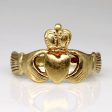 9k Yellow Gold Claddagh Ring | SZ 7.5 | Hot on Sale