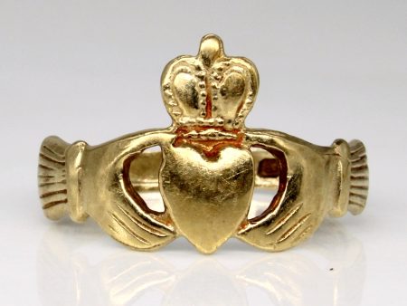 9k Yellow Gold Claddagh Ring | SZ 7.5 | Hot on Sale