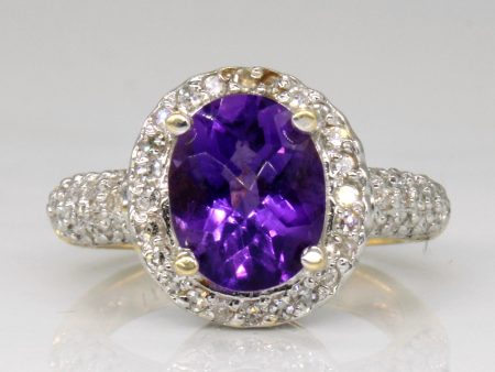 Amethyst & Diamond Cocktail Ring | 2.55ct, 0.50ctw | SZ 6 | Discount