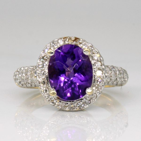 Amethyst & Diamond Cocktail Ring | 2.55ct, 0.50ctw | SZ 6 | Discount