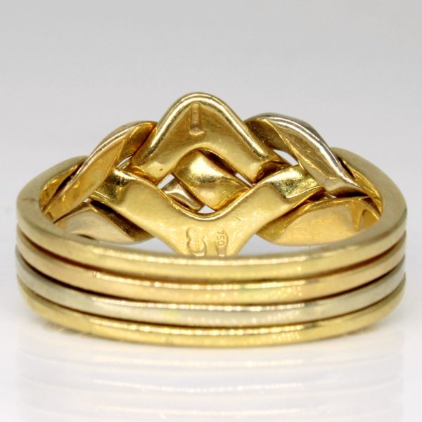 18k Tri Tone Gold Solved Puzzle Ring | SZ 10 | For Sale