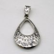 14k White Gold Teardrop Pendant Online now