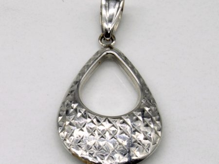 14k White Gold Teardrop Pendant Online now