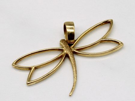 18k Yellow Gold Dragonfly Pendant Discount