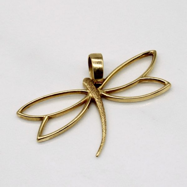 18k Yellow Gold Dragonfly Pendant Discount