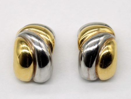 18k Two Tone Gold Earrings Fashion