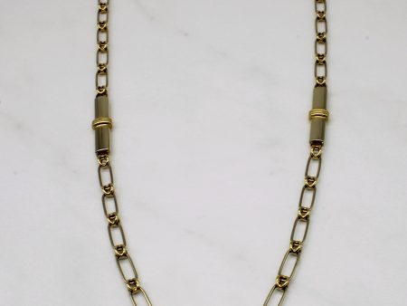 Vintage Italian 18k Yellow Gold Unique Link Necklace | 24  | Online now