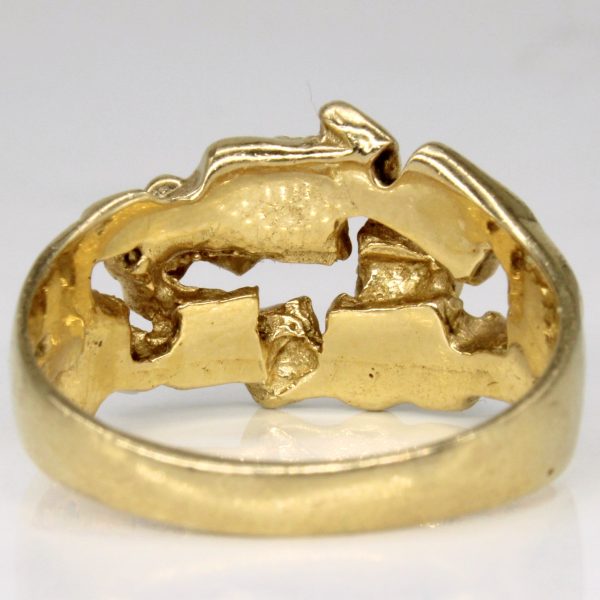 14k Yellow Gold Abstract Ring | SZ 10.25 | Online now