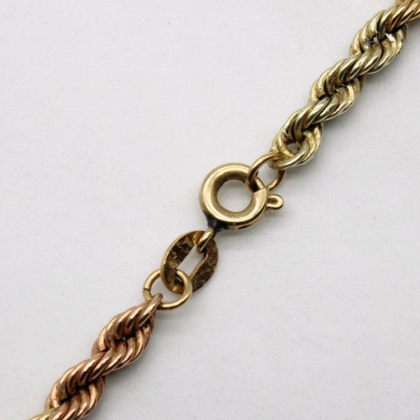 10k Tri Tone Gold Rope Chain | 16  | For Sale